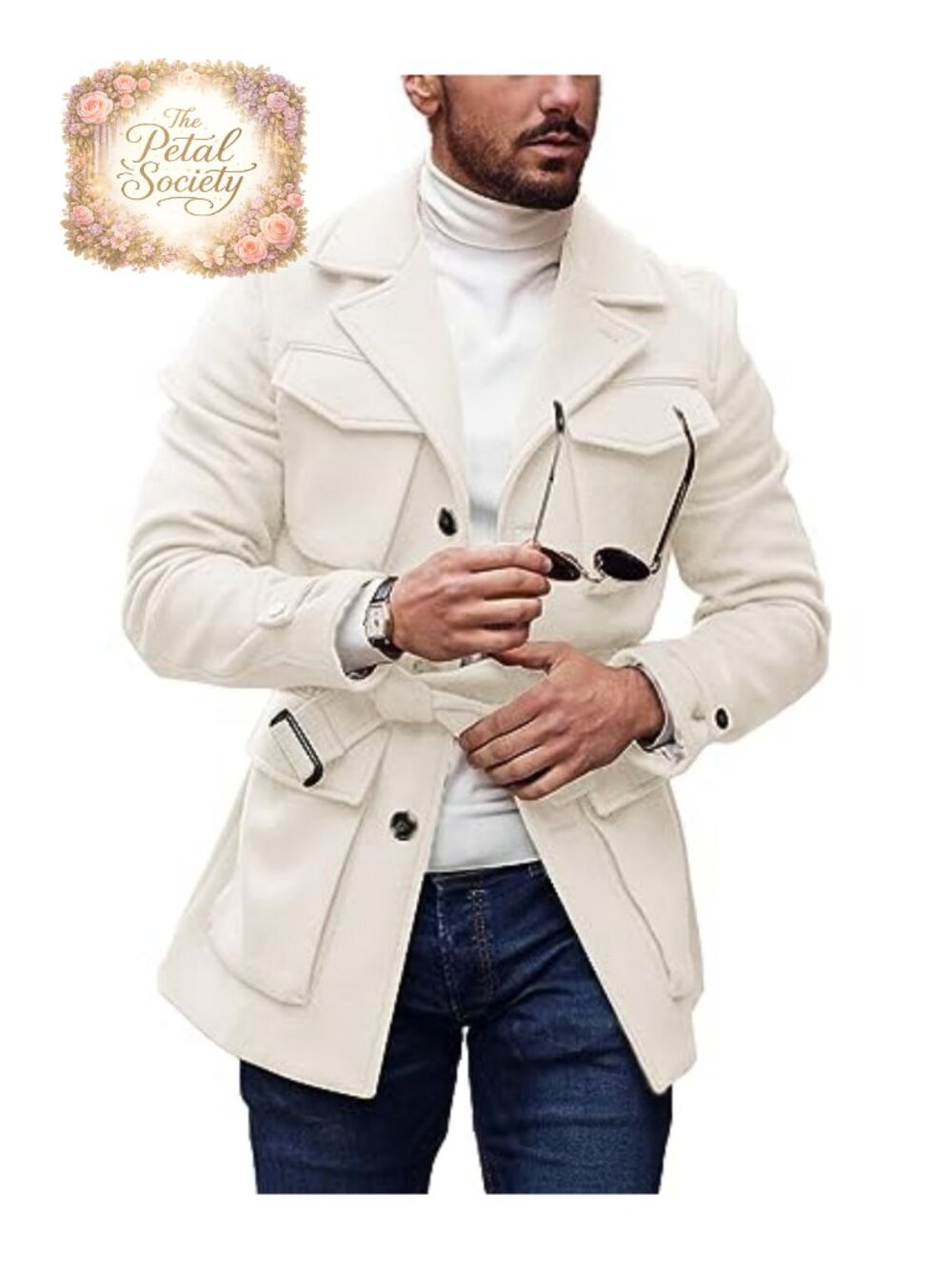 Men's Slim Fit Trench Coat Overcoat Peacoat Jacket